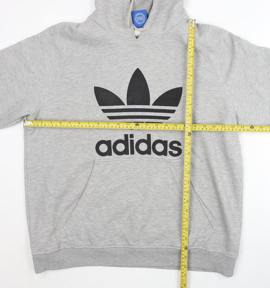 Adidas Men's Grey XL Pullover Hoodie with Trefoil Logo