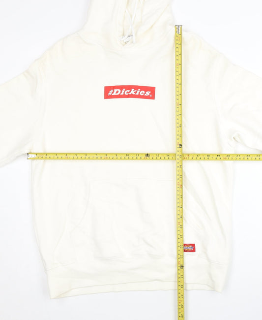 Dickies Men’s White Pullover Hoodie L Logo Graphic Cotton