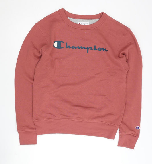 Champion Men’s Red Pullover Sweatshirt S Logo Graphic Jersey