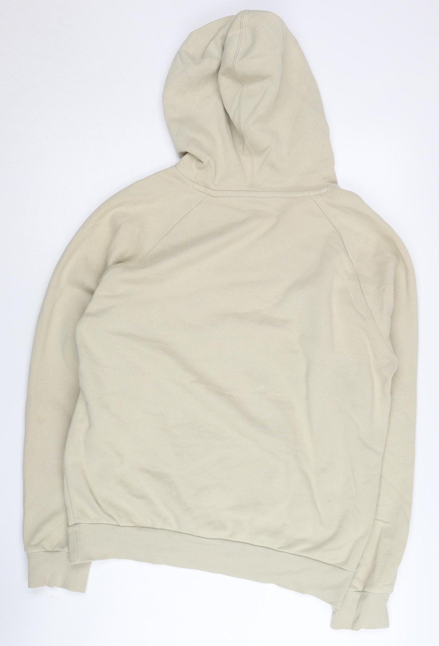 Puma Men's Beige Pullover Hoodie M Logo Sportswear Cotton Blend