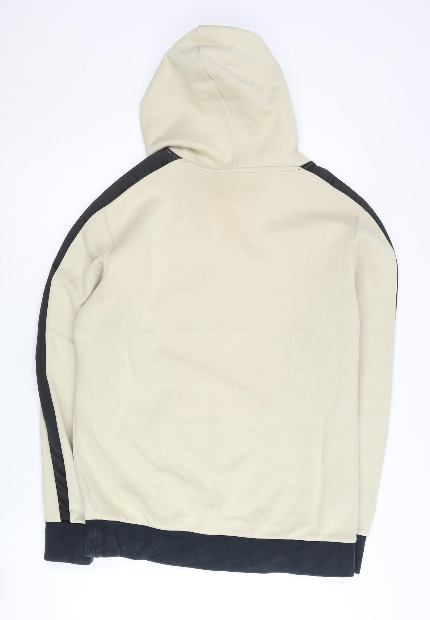 Puma Men’s Beige Pullover Hoodie Small Logo Sports Kangaroo Pocket