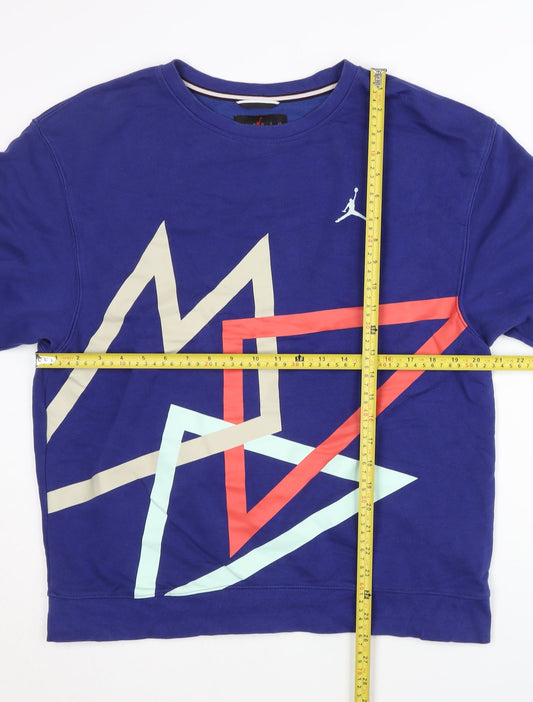 Jordan Men’s Blue Graphic Print Crew Neck Sweatshirt L