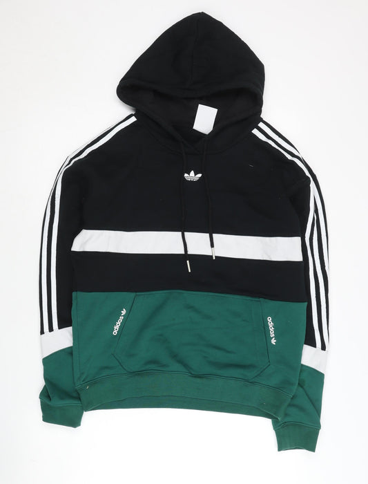 Adidas Mens Black XS Pullover Hoodie with Logo & Pockets