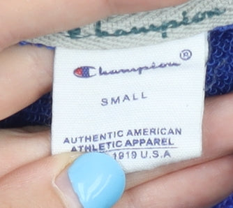 Champion Men's Blue Pullover Hoodie Small Logo Sportswear