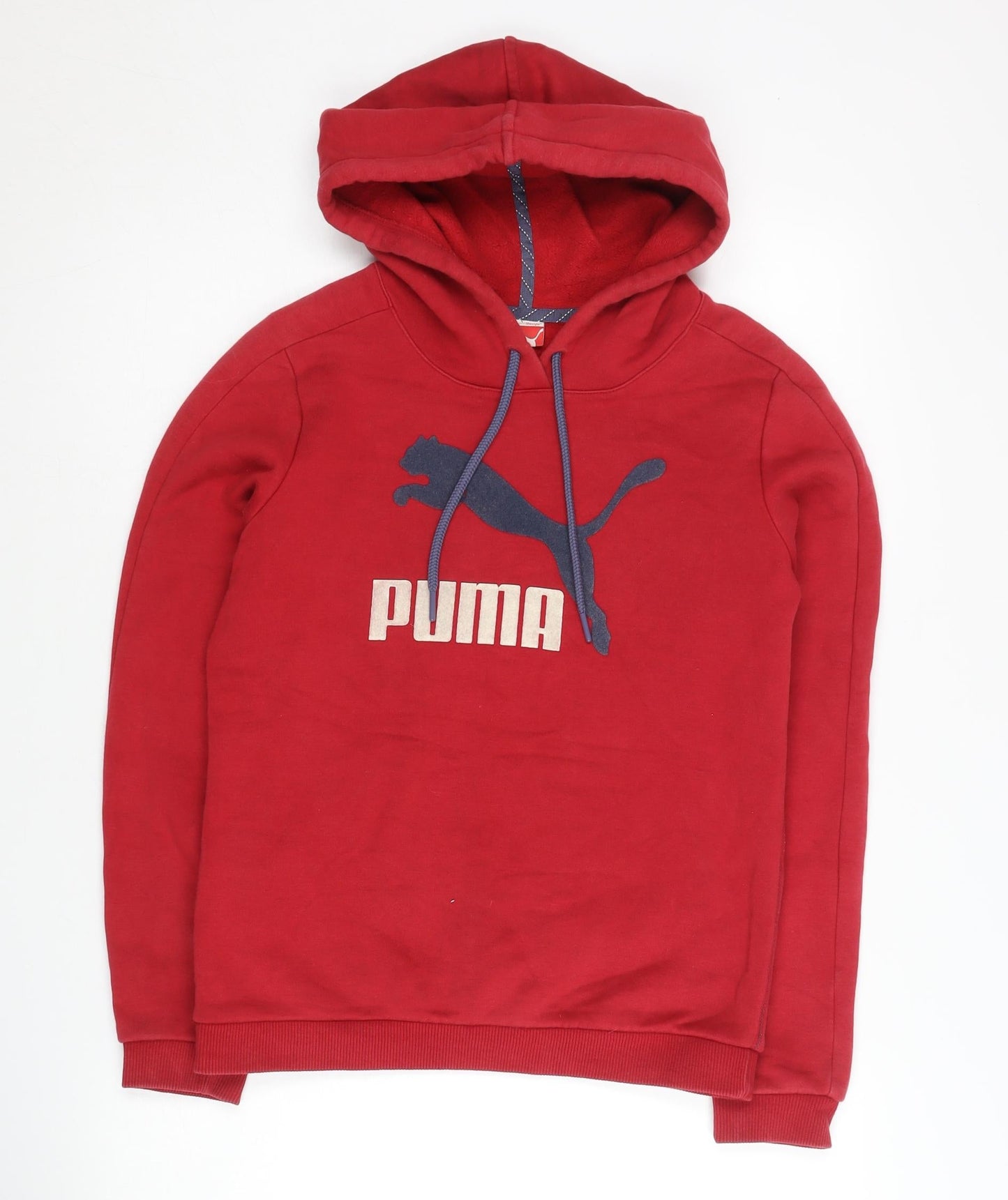 Puma Men's Red Pullover Hoodie Fleece Medium Hooded Logo Autumn Winter