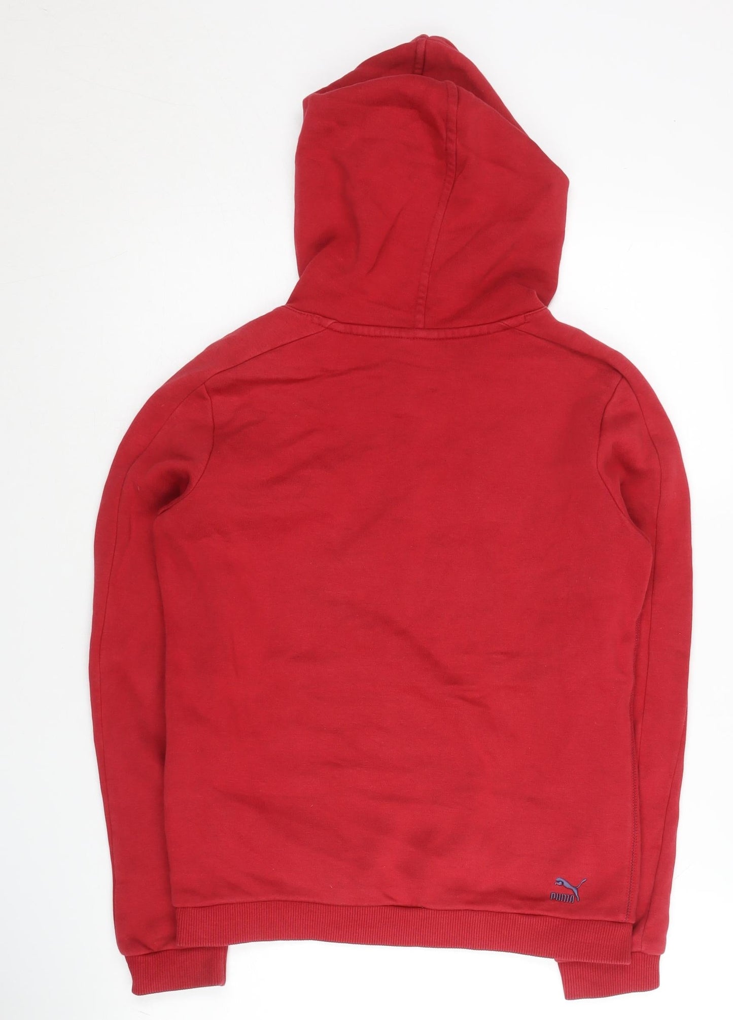 Puma Men's Red Pullover Hoodie Fleece Medium Hooded Logo Autumn Winter