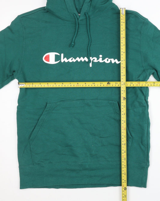Champion Men's Green Pullover Hoodie Medium Graphic Logo Sportswear
