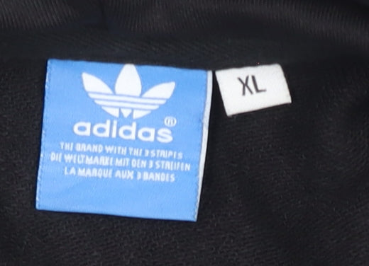 Adidas Women's Black XL Full Zip Hoodie with Logo Detail