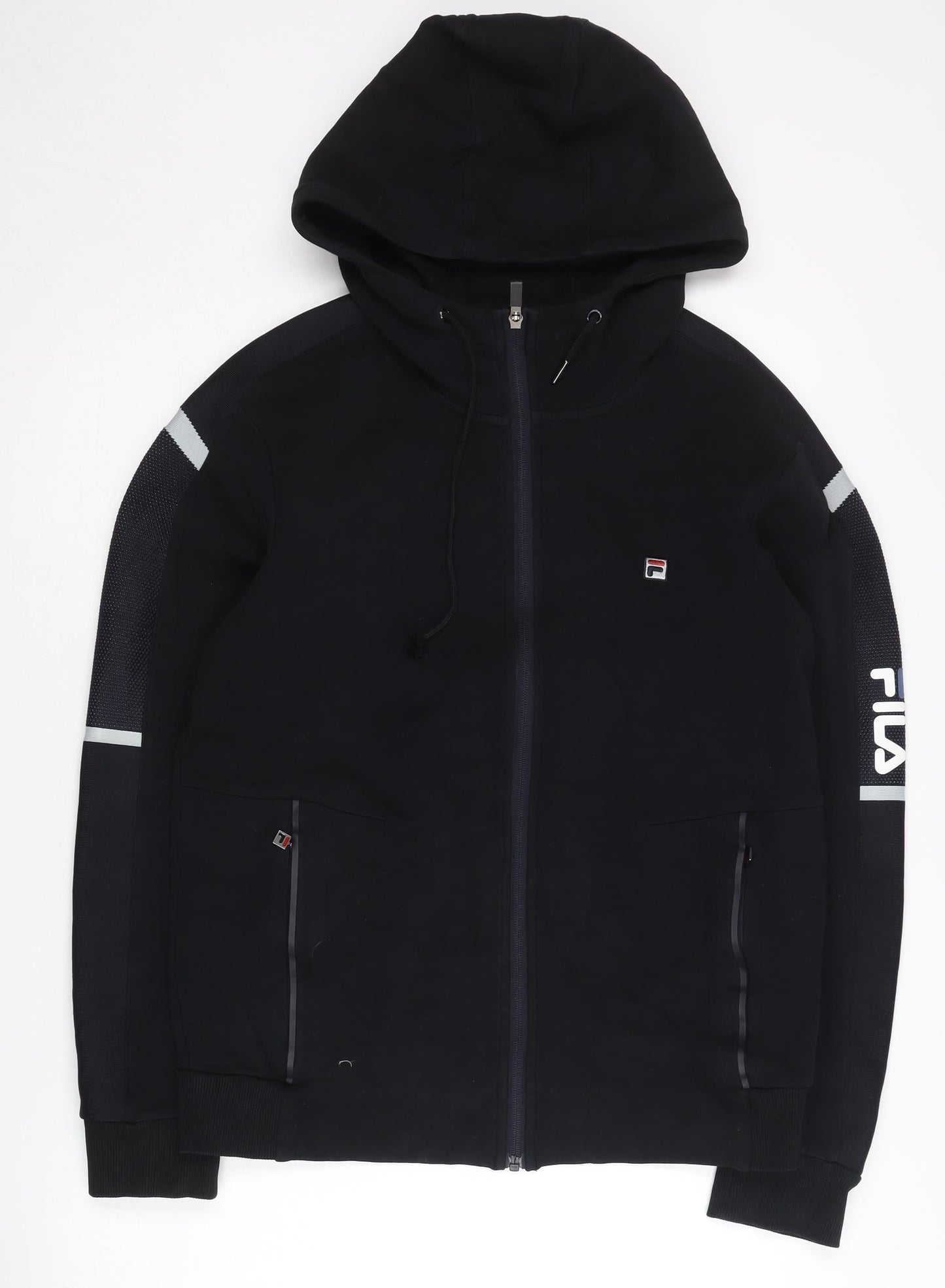 Fila White Line Men’s Black Full Zip Hoodie L Regular Fit