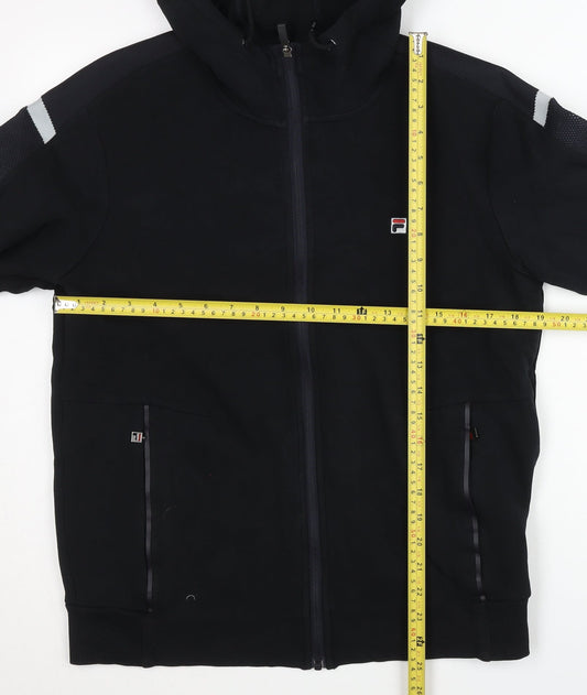 Fila White Line Men’s Black Full Zip Hoodie L Regular Fit