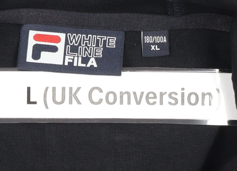 Fila White Line Men’s Black Full Zip Hoodie L Regular Fit