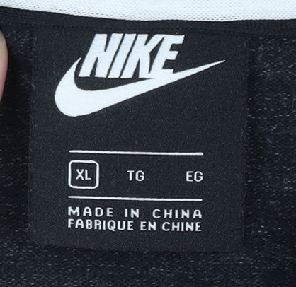 Nike Men’s Black XL Full Zip Hoodie with Logo Pockets