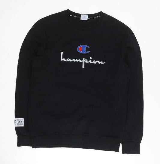 Champion Men’s Black L Pullover Sweatshirt Embroidered Logo