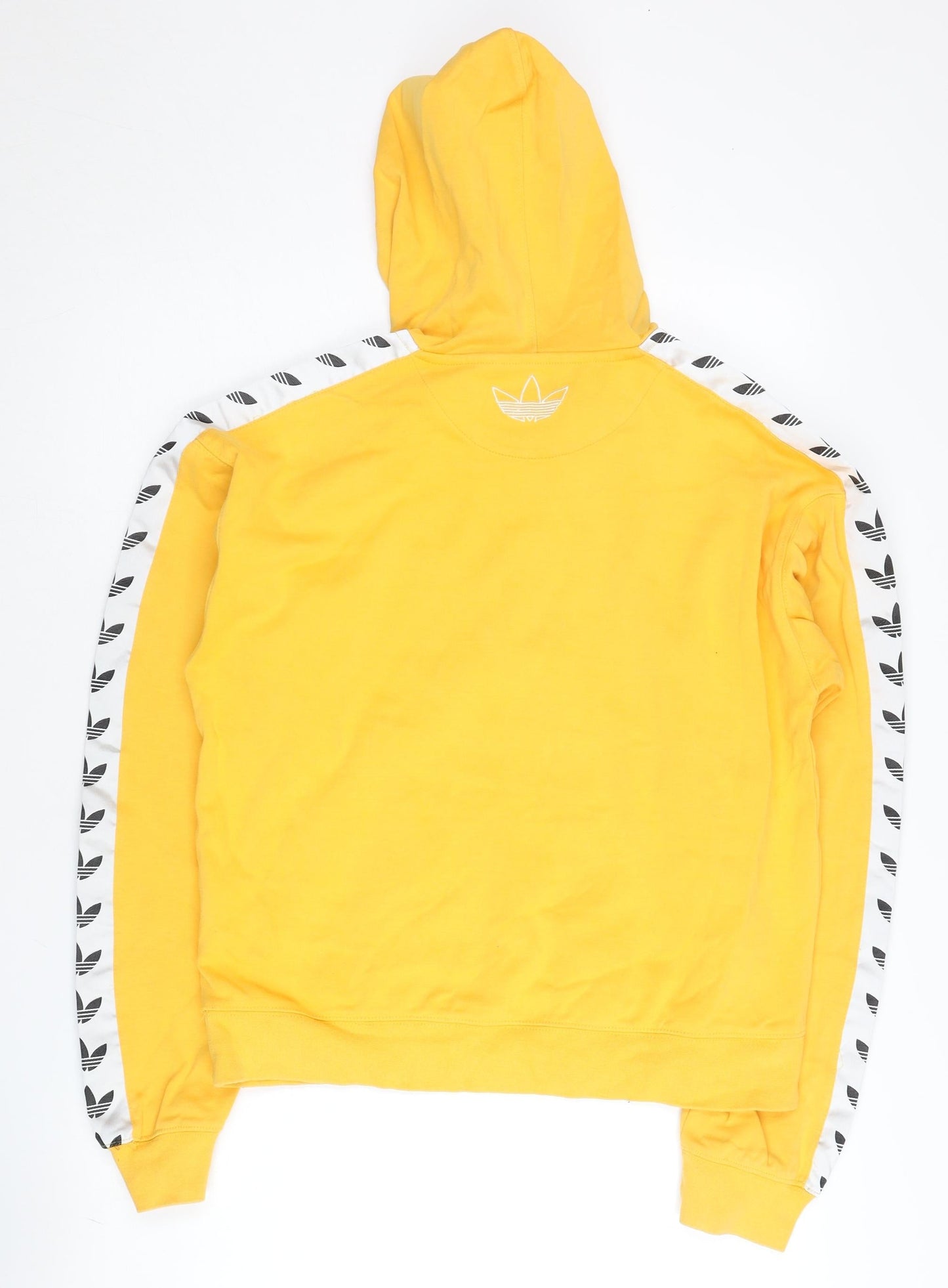 Adidas Men's Yellow Pullover Hoodie S Logo Tape Long Sleeve Sportswear