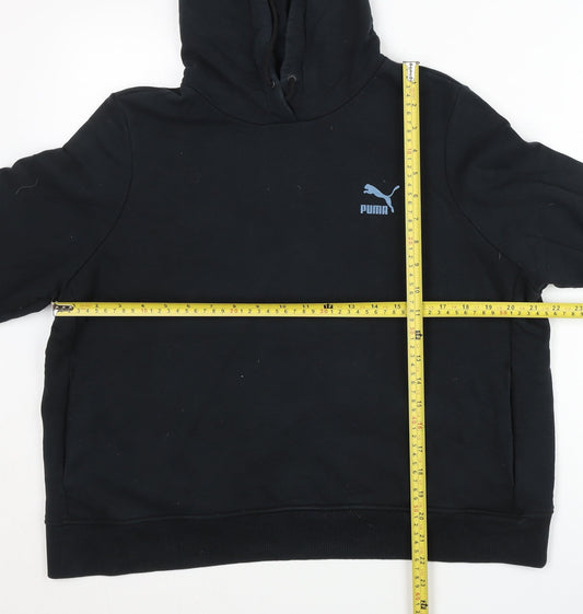 Puma Women’s Black Pullover Hoodie Size 14 Cotton Logo Autumn Winter