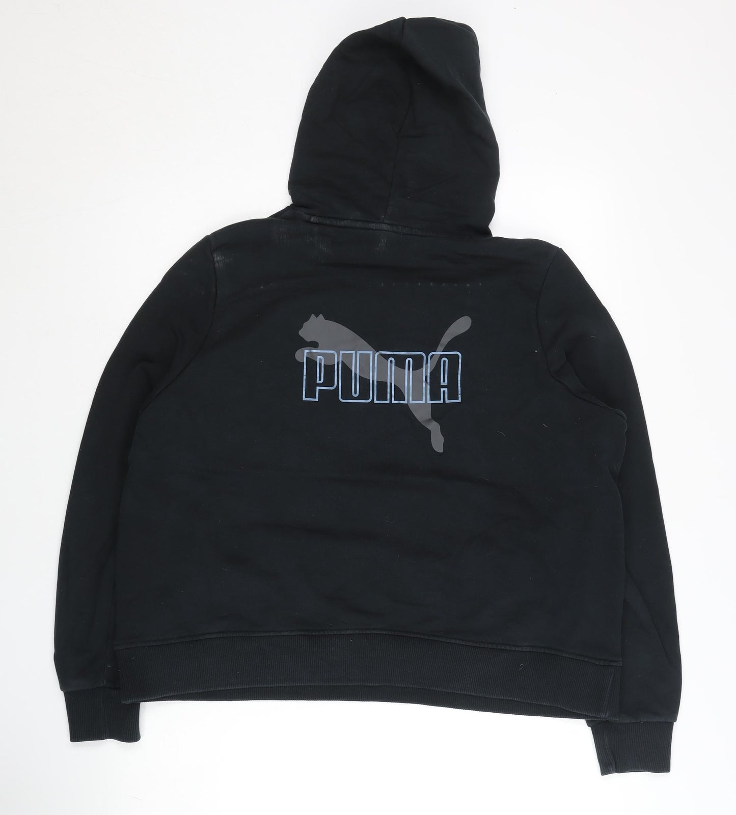 Puma Women’s Black Pullover Hoodie Size 14 Cotton Logo Autumn Winter