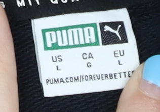 Puma Women’s Black Pullover Hoodie Size 14 Cotton Logo Autumn Winter