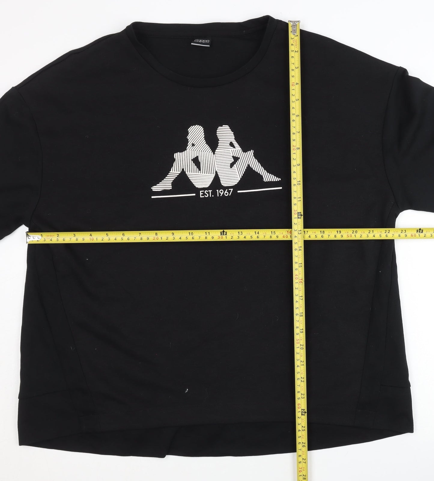 Kappa Women's Black 2XL Pullover Sweatshirt with Logo Print