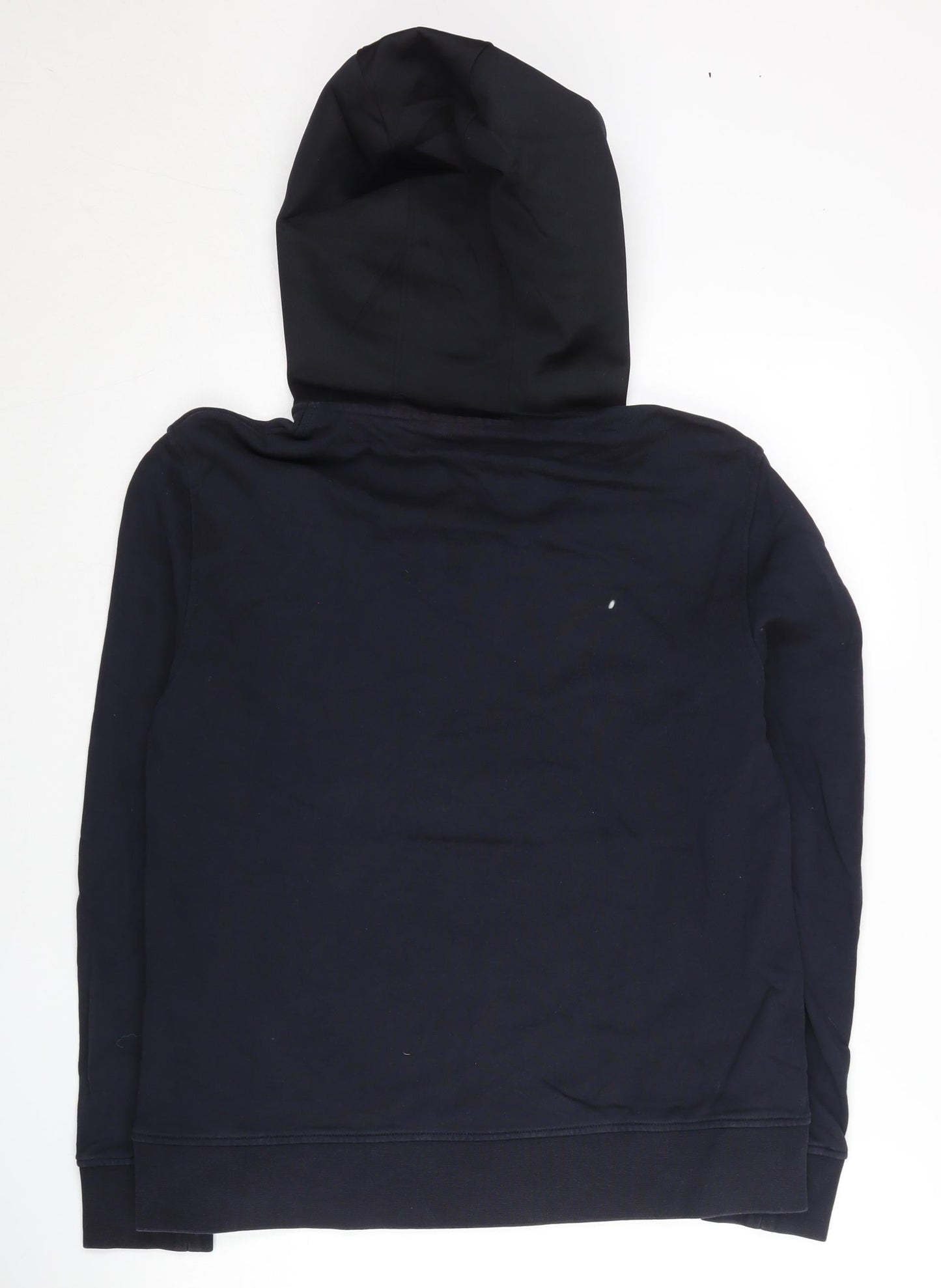 Emporio Armani Men's Black Small Henley Hoodie Lace Up Logo