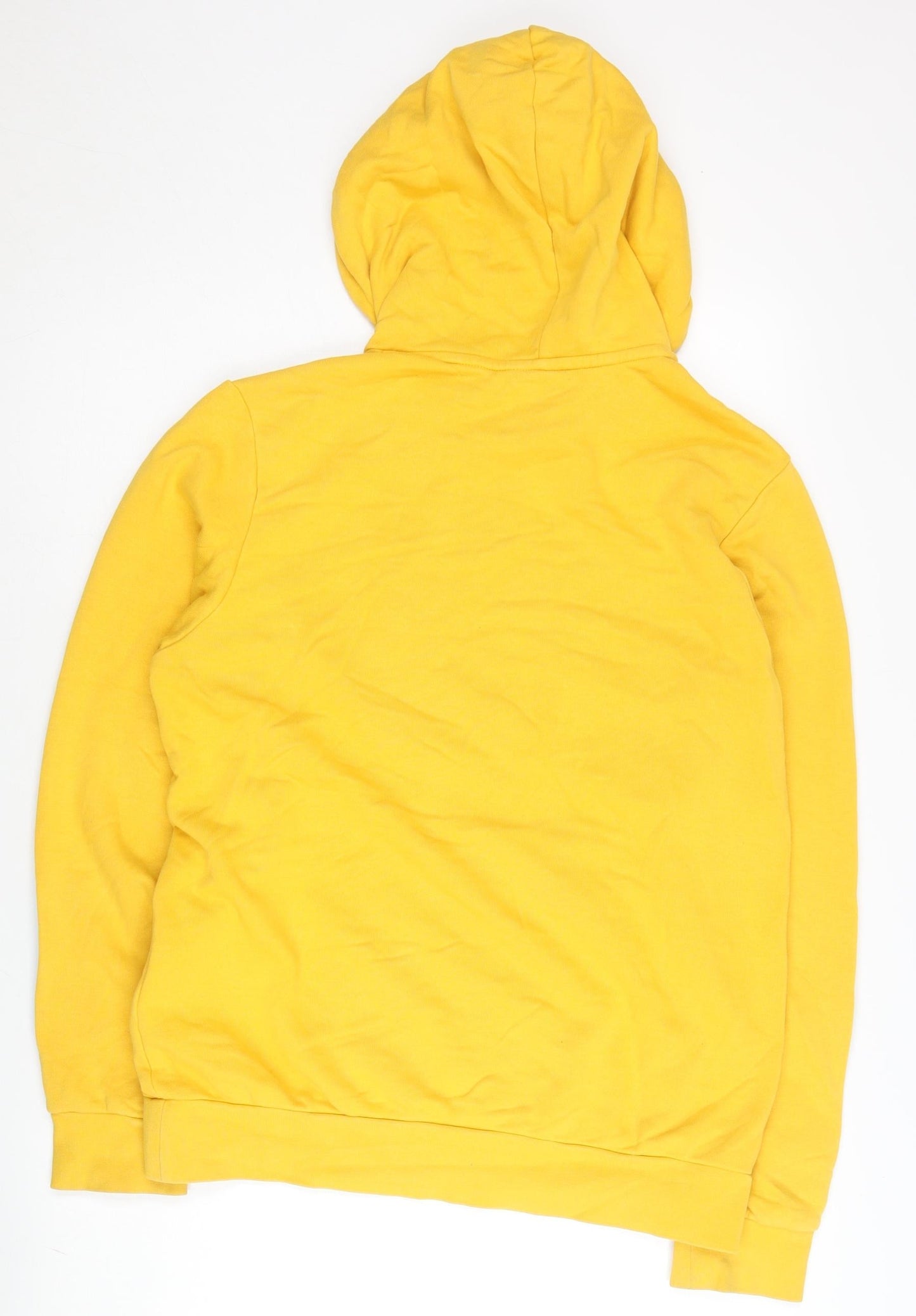 Adidas Men's Yellow Pullover Hoodie M Logo Sportswear