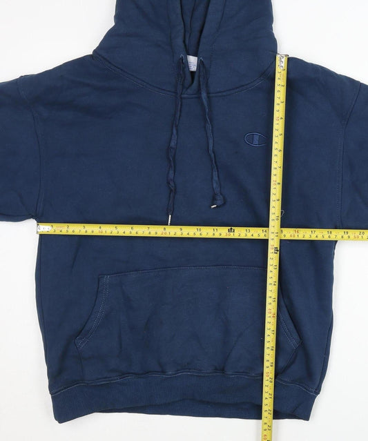 Champion Men's Blue Pullover Hoodie Small Regular Fit Cotton Logo