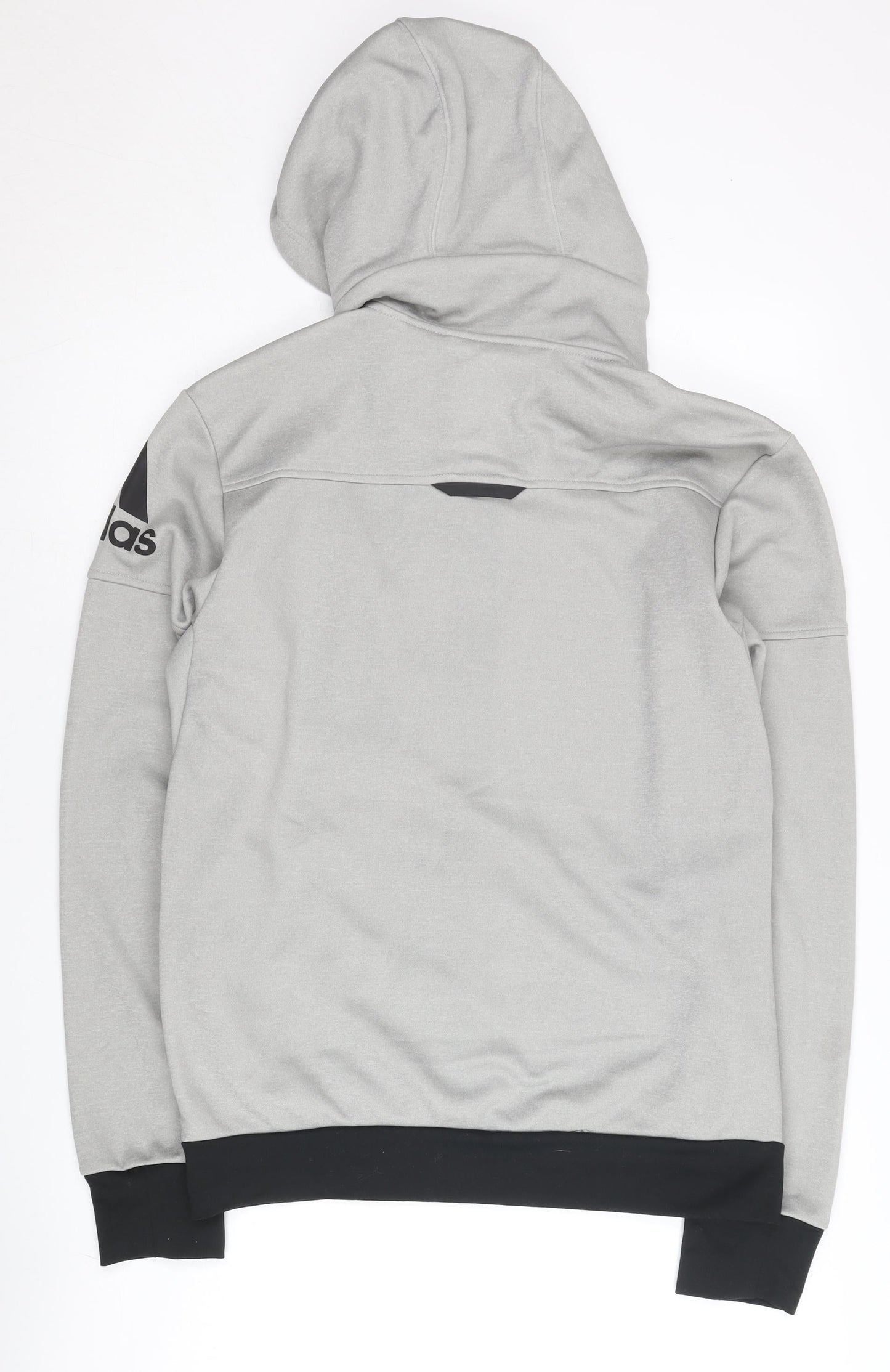 Adidas Men's Grey Full Zip Hoodie L Sports Logo High Neck