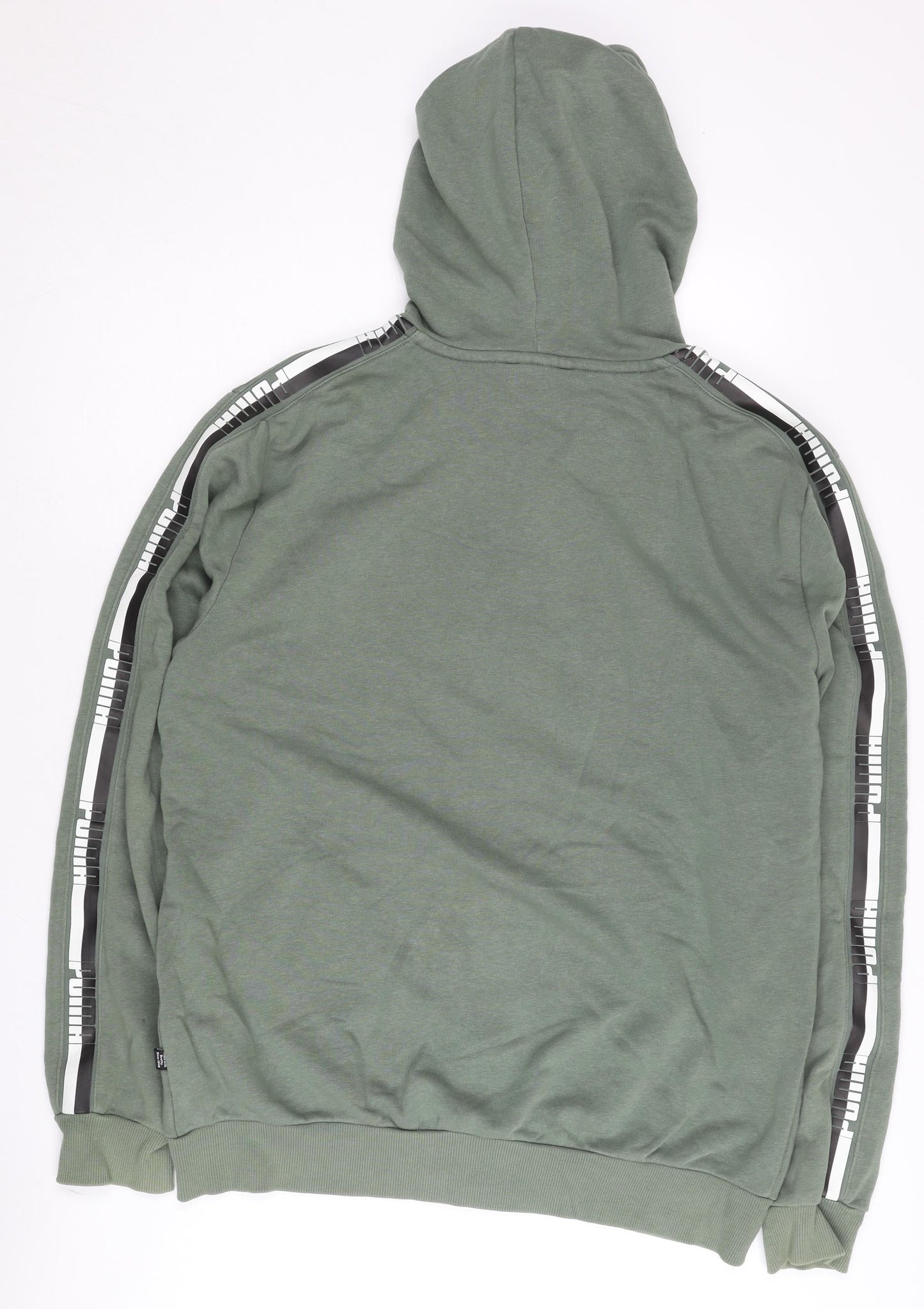 Puma Men’s Green Full Zip Hoodie L Jersey Cotton Blend