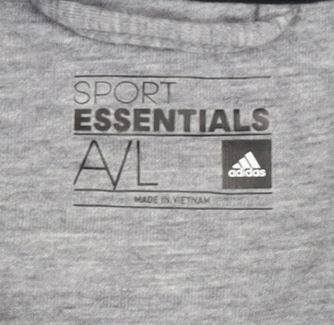 Adidas Men's Grey Full Zip Hoodie Size L Sport Essentials