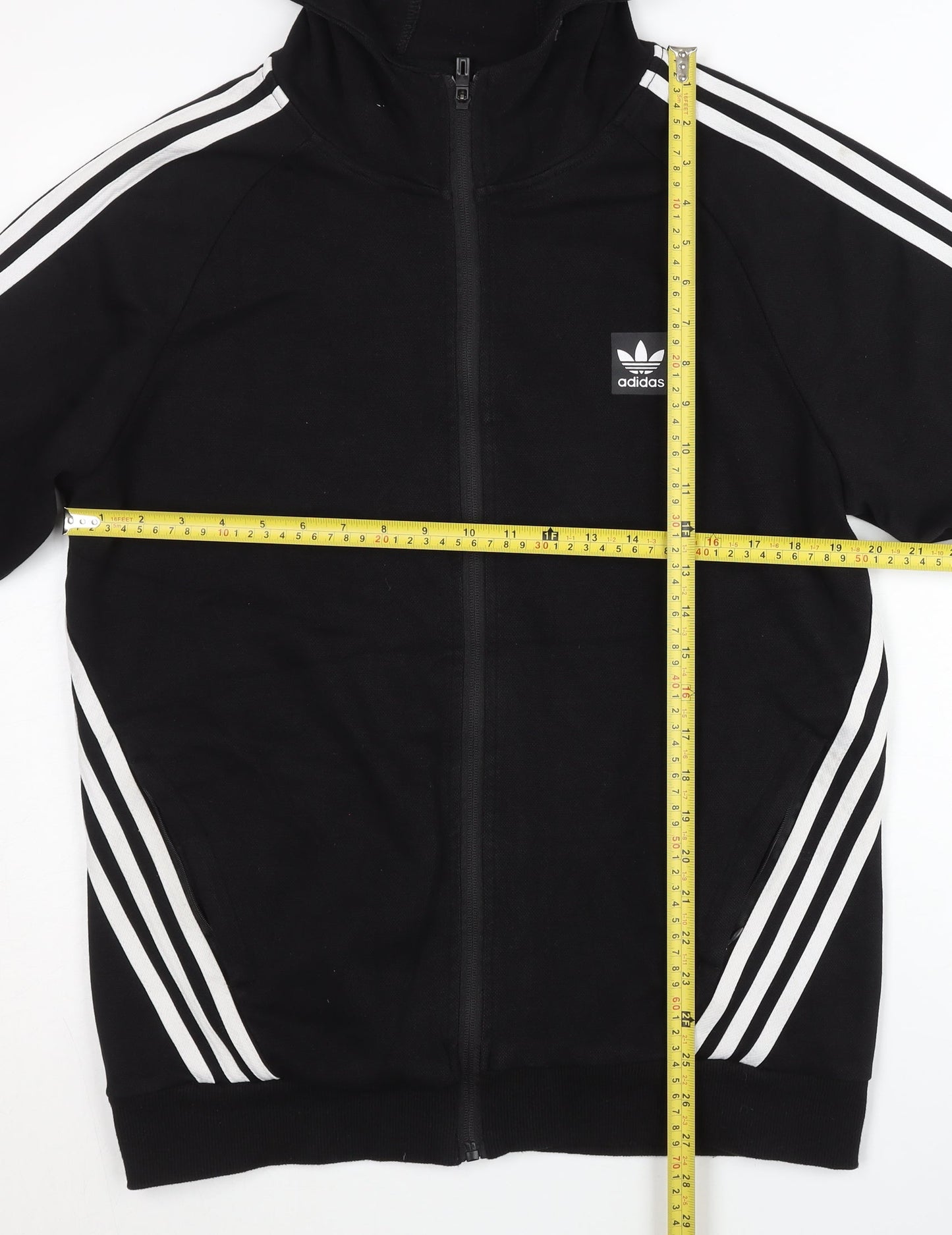 Adidas Men’s Black Full Zip Hoodie XL Jersey Cotton Sportswear