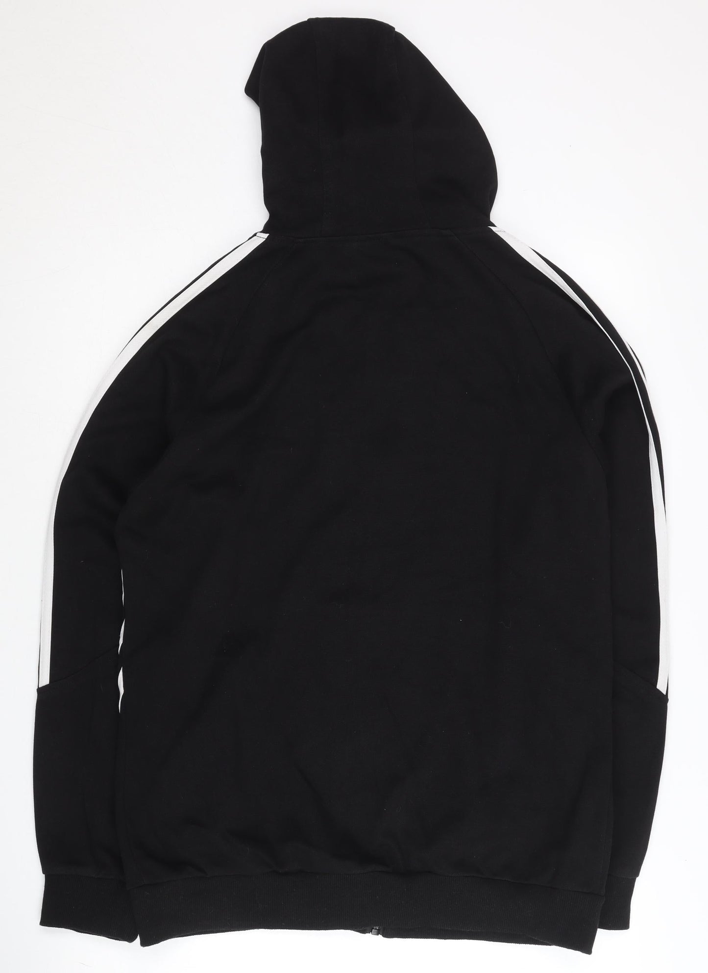 Adidas Men’s Black Full Zip Hoodie XL Jersey Cotton Sportswear