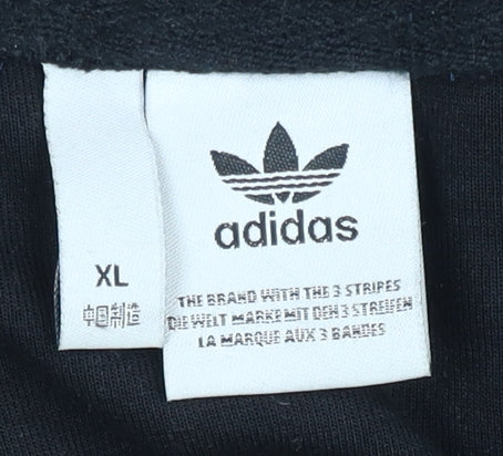 Adidas Men’s Black Full Zip Hoodie XL Jersey Cotton Sportswear