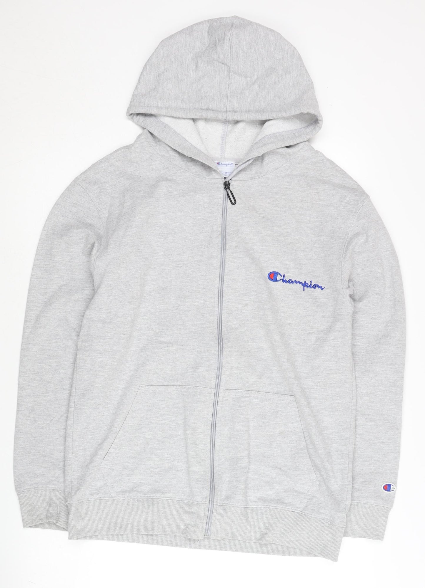 Champion Men's Grey Full Zip Hoodie Size L Regular Fit