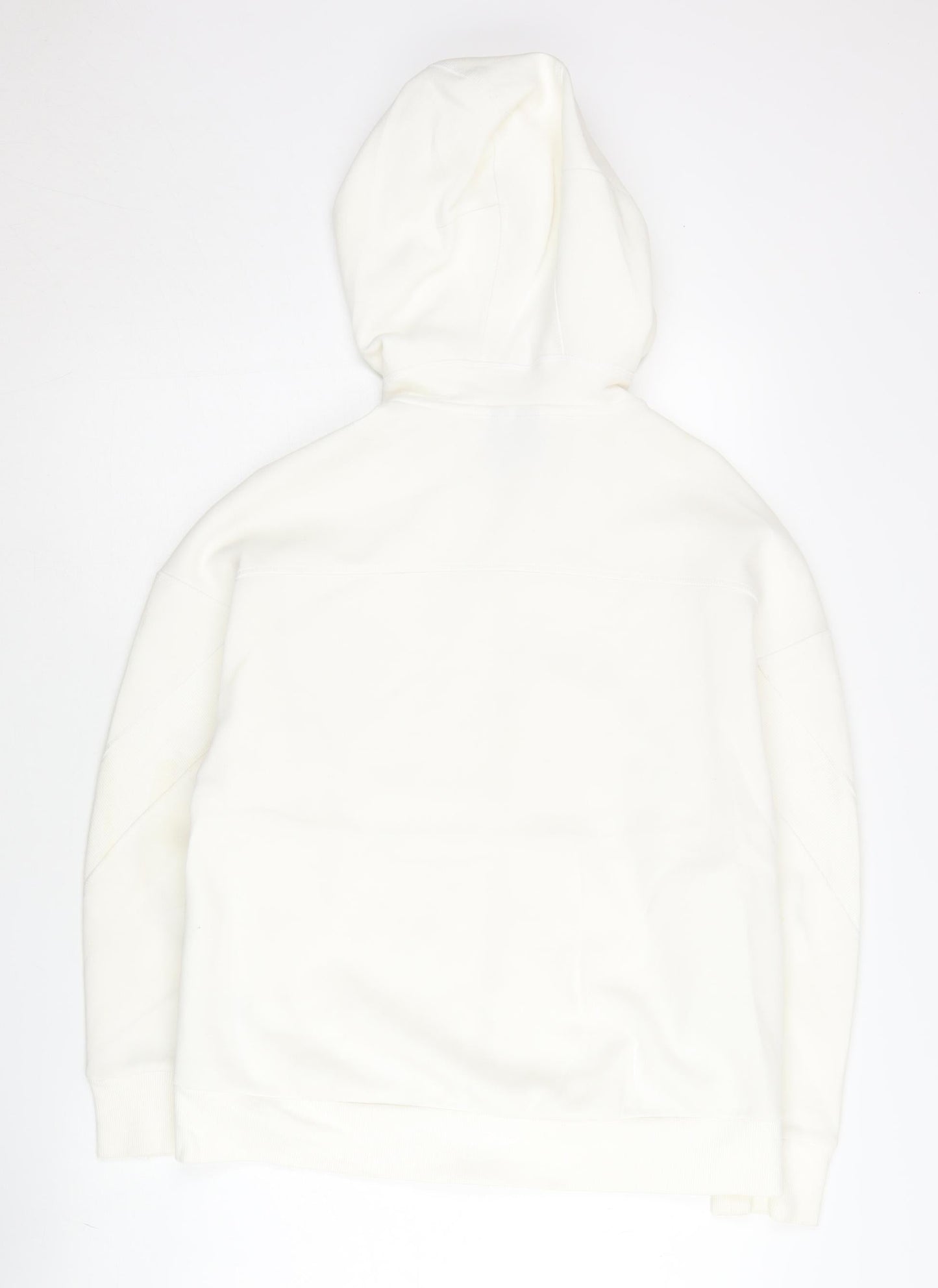 Adidas Men’s White Full Zip Hoodie Size S Regular Fit Logo Jersey