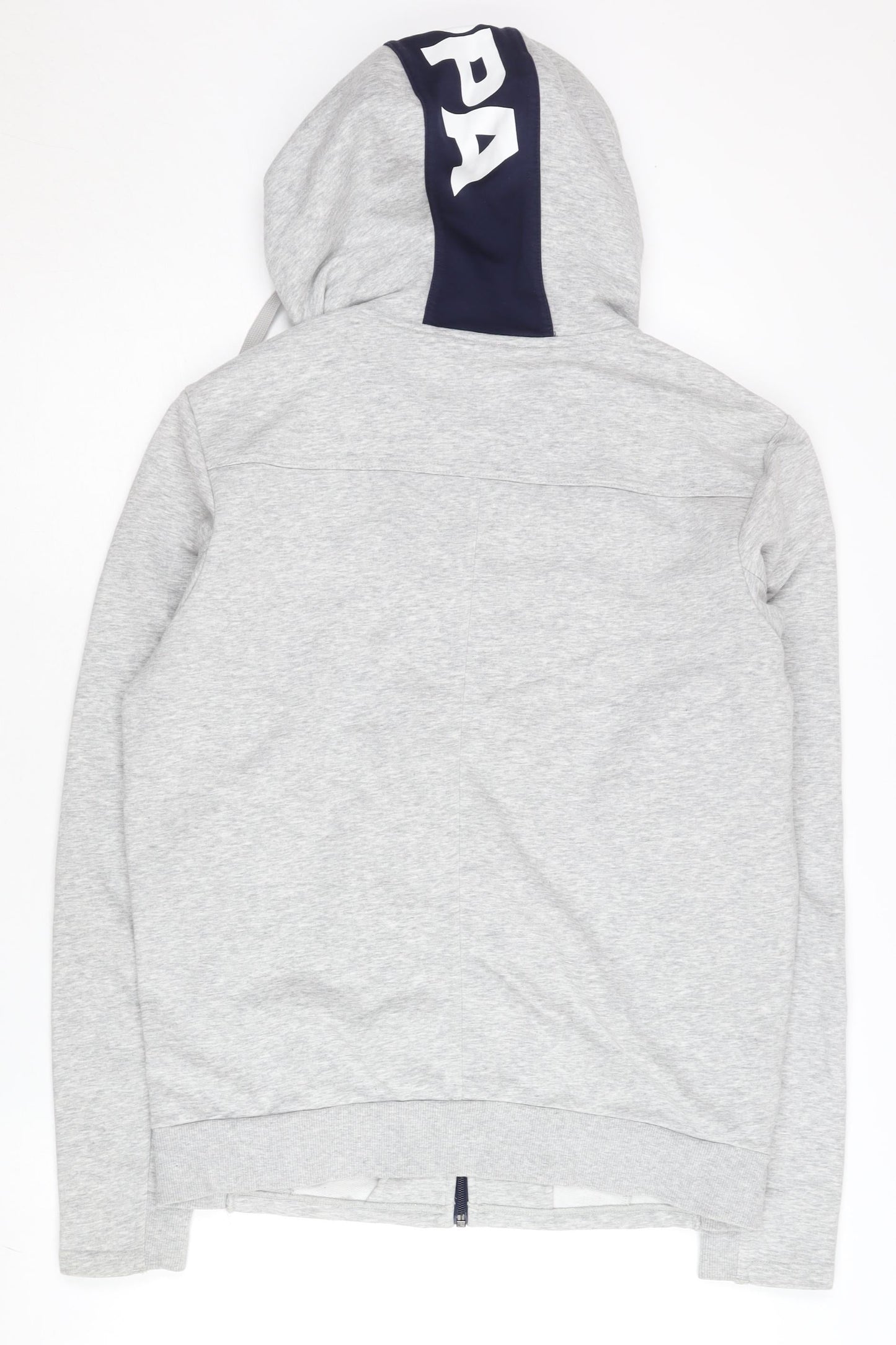 Kappa Men's Grey Full Zip Hoodie L Regular Fit Logo Jersey