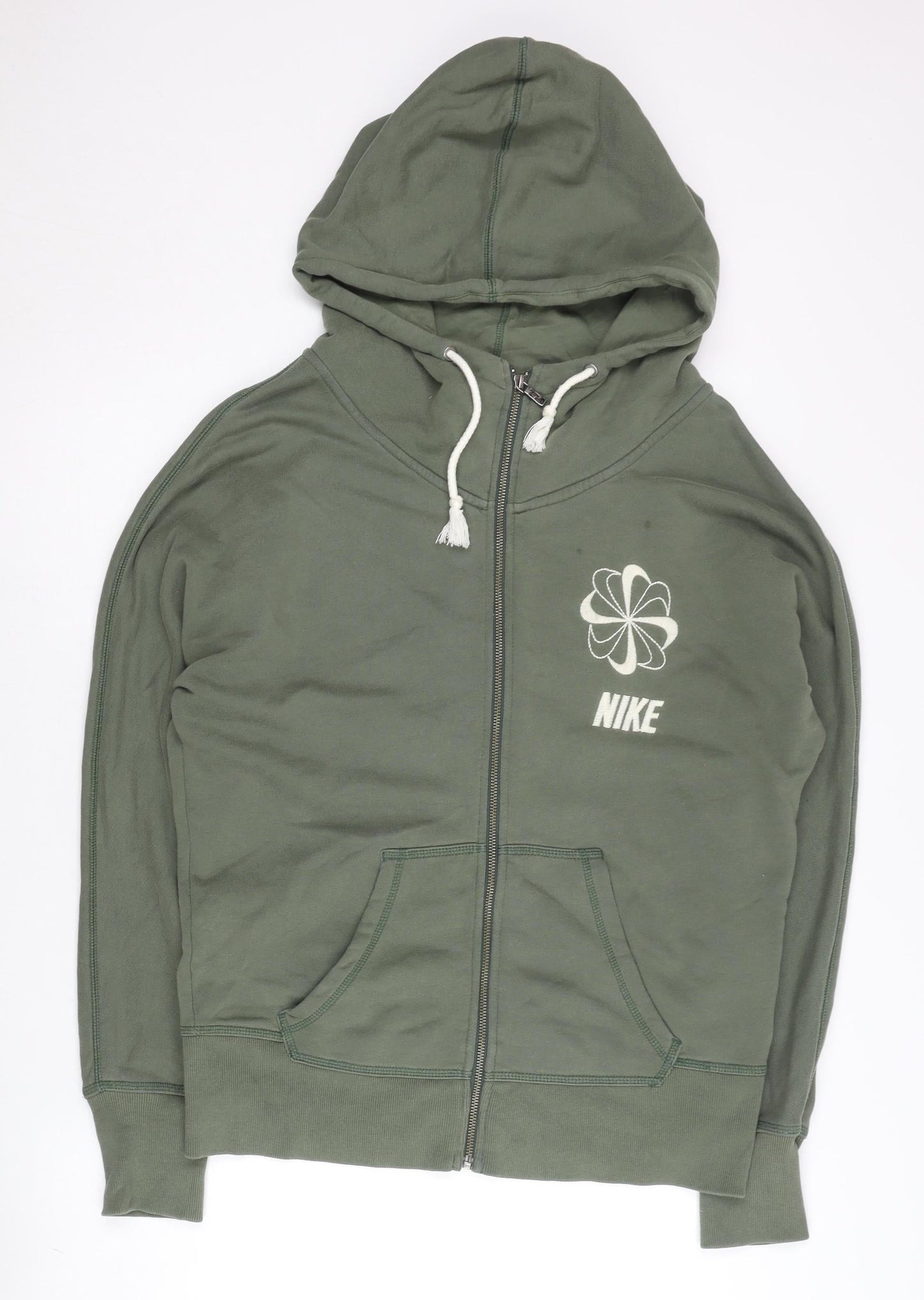 Nike Men's Green Full Zip Hoodie XL Running Sports Cotton