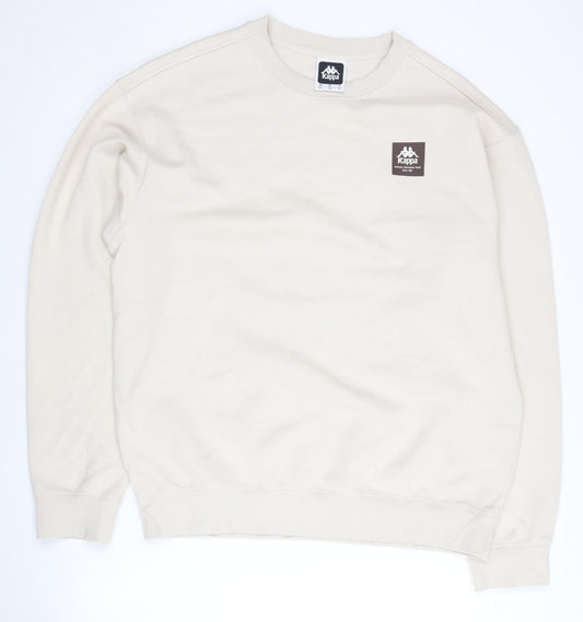 Kappa Men's Beige XL Pullover Sweatshirt Crew Neck Logo
