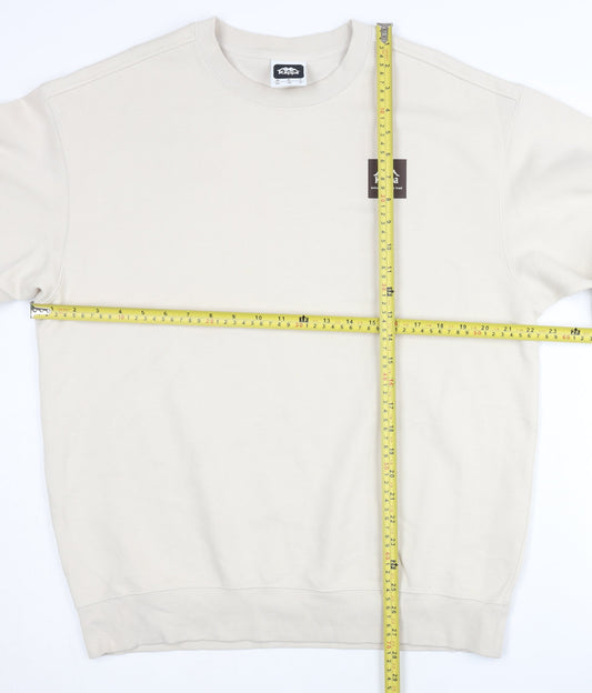 Kappa Men's Beige XL Pullover Sweatshirt Crew Neck Logo