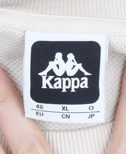Kappa Men's Beige XL Pullover Sweatshirt Crew Neck Logo