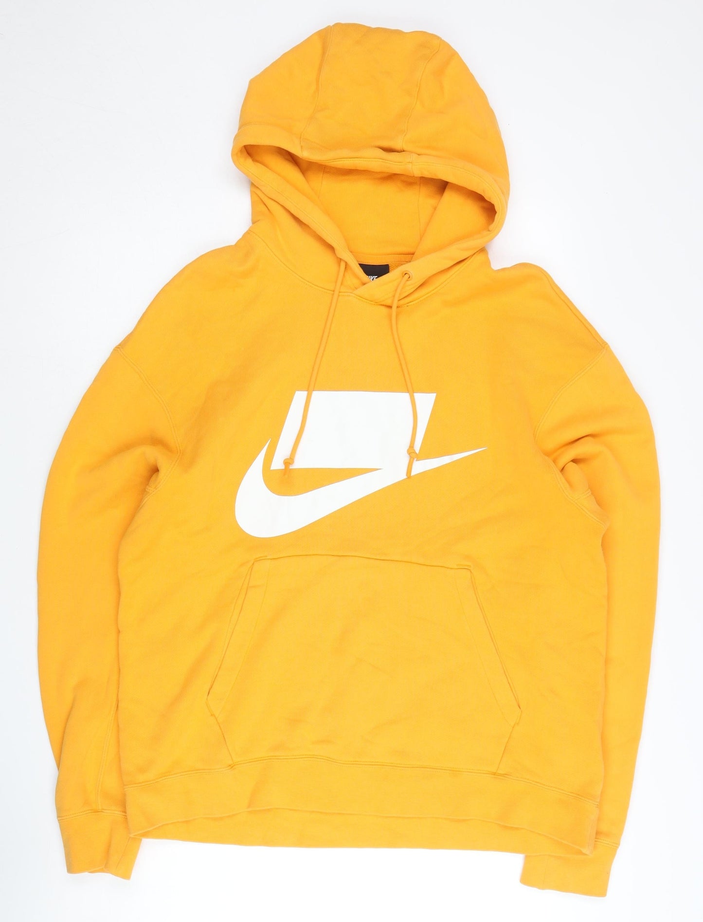 Nike Men's Yellow XL Pullover Hoodie with Logo Print