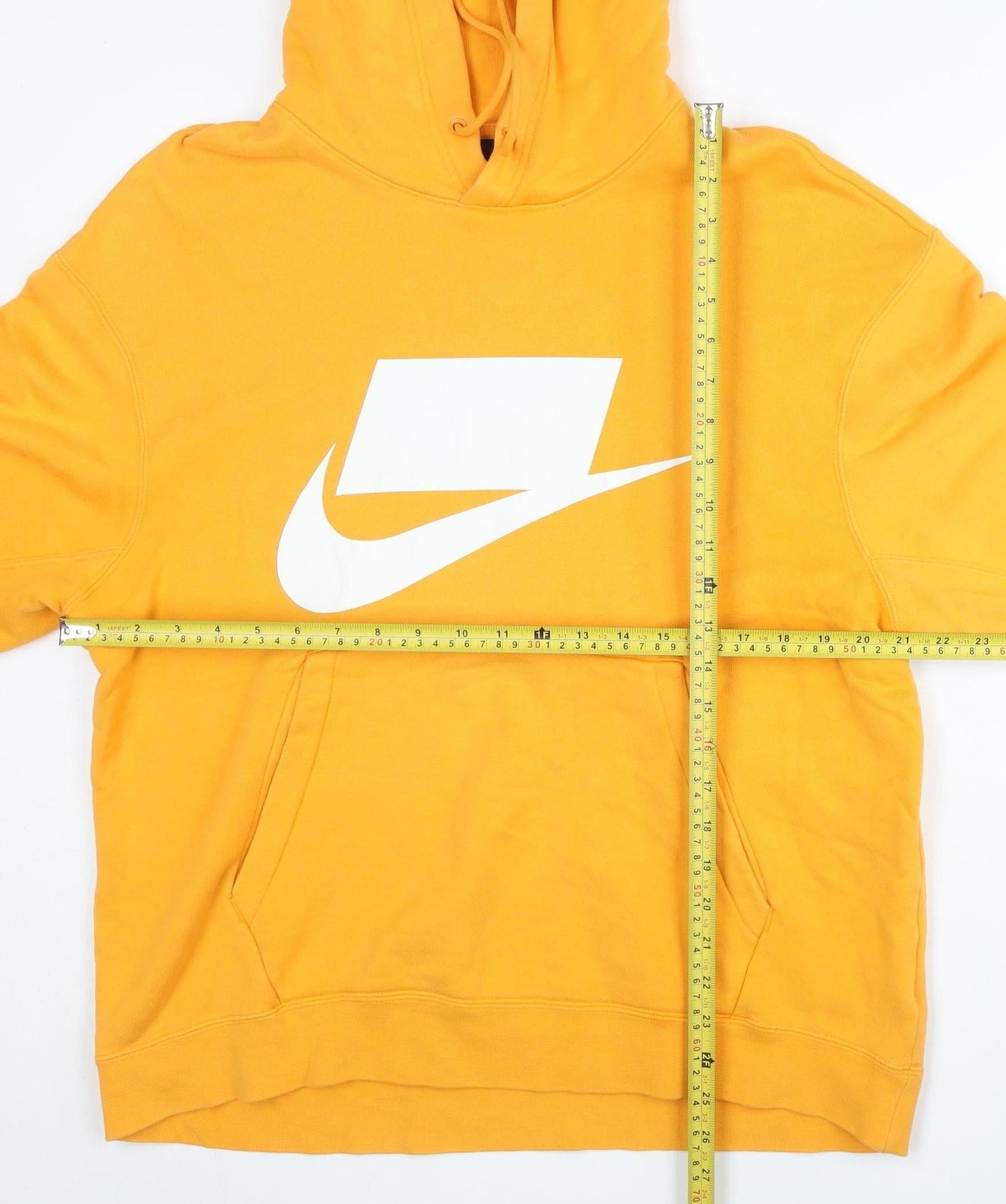 Nike Men's Yellow XL Pullover Hoodie with Logo Print