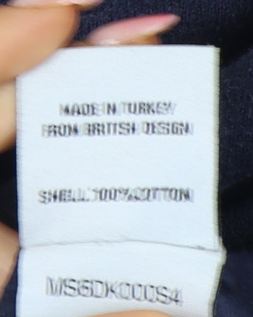 Superdry Men’s Blue Cotton V-Neck Pullover Jumper L Regular Fit