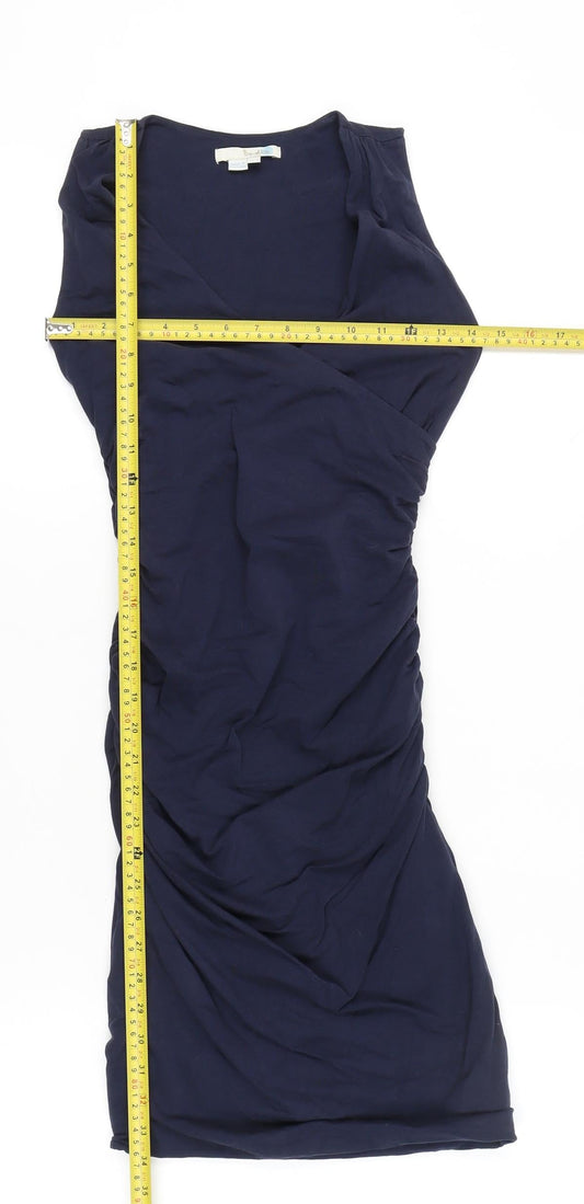 Boden Women’s Navy Blue Sleeveless Wrap Dress Size 6 Knee Length