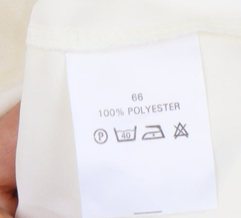 Eastex Women Ivory Size 10 Button-Up Collared Long Sleeve Shirt