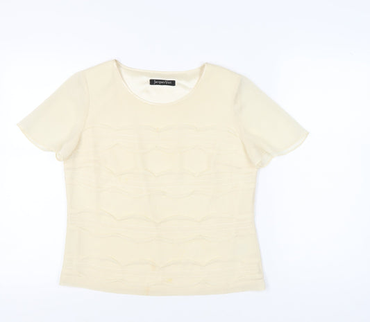 Jacques Vert Women’s Ivory Short Sleeve Blouse Size 10 Regular Woven