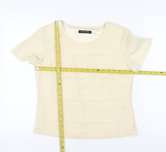 Jacques Vert Women’s Ivory Short Sleeve Blouse Size 10 Regular Woven