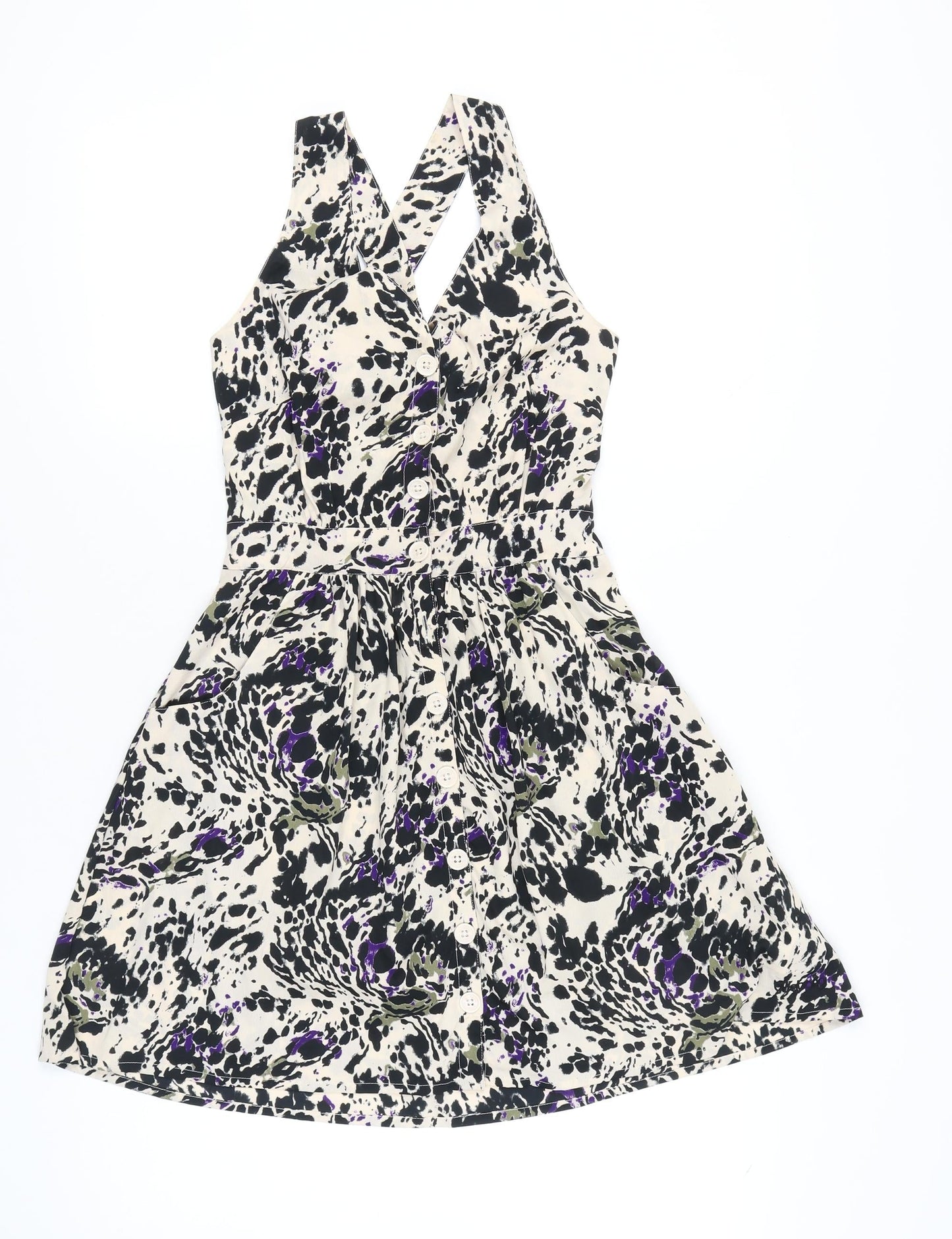 Billabong Womens Multicoloured Halter Dress Size M Cotton Summer