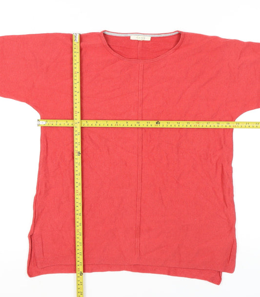 White Stuff Women’s Red Cotton Blend Long Sleeve Pullover Jumper UK 12