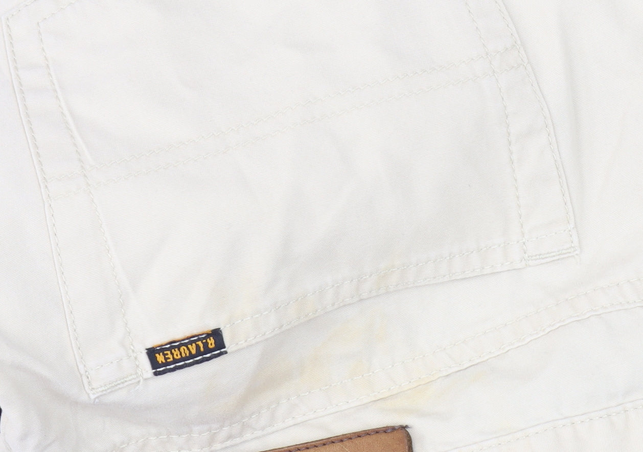 Ralph Lauren Men's Beige Chino Trousers 36W 34L Straight Cotton
