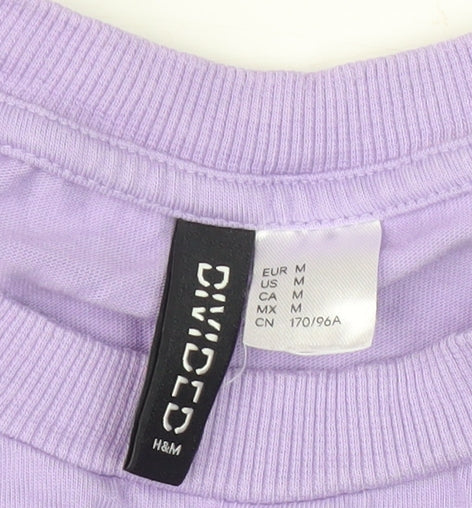 H&M Women’s Purple T-Shirt Dress Size 12 Cotton Casual Short Sleeve