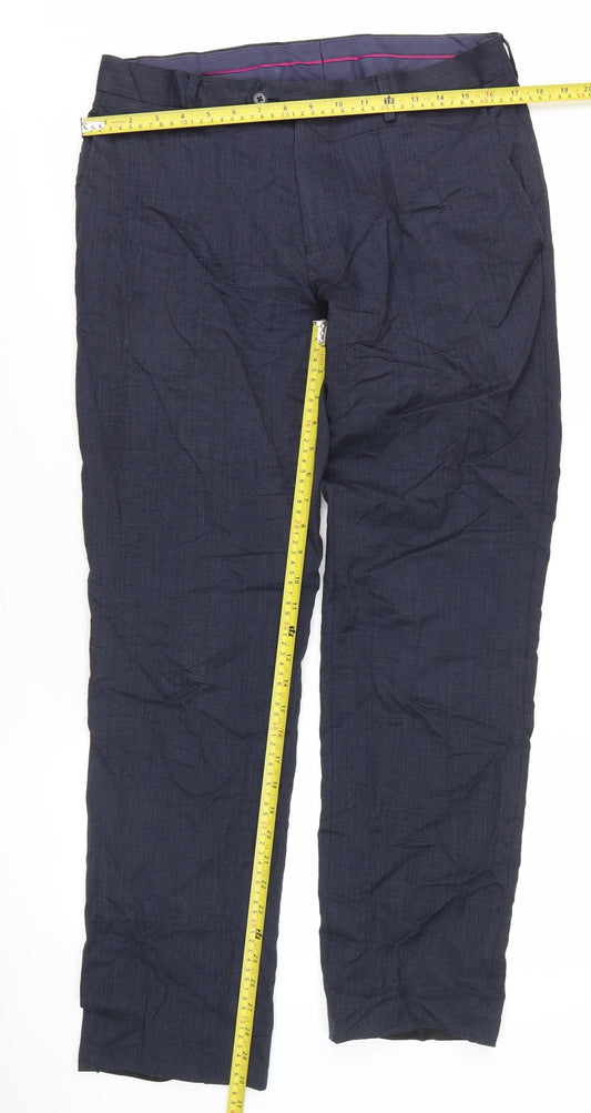 Charles Tyrwhitt Men's Blue Wool Slim Fit Dress Pants 32U Formal